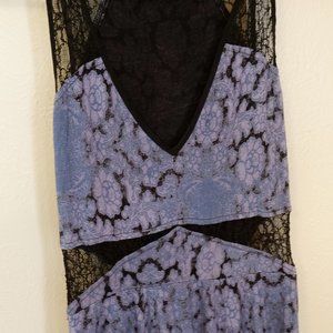 Eoote Purple Floral & Lace Dress